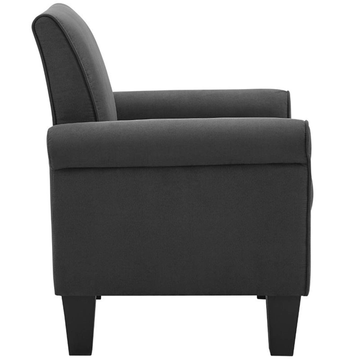 Lilola Home Angelo Dark Gray Microfiber Fabric Armchair